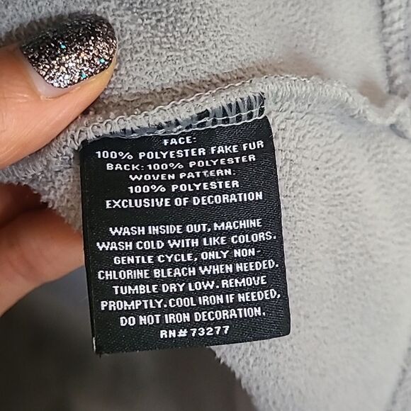 Fila Blue and Gray Ski Jacket Full Zip Stand-Up Collar - Picture 4 of 7